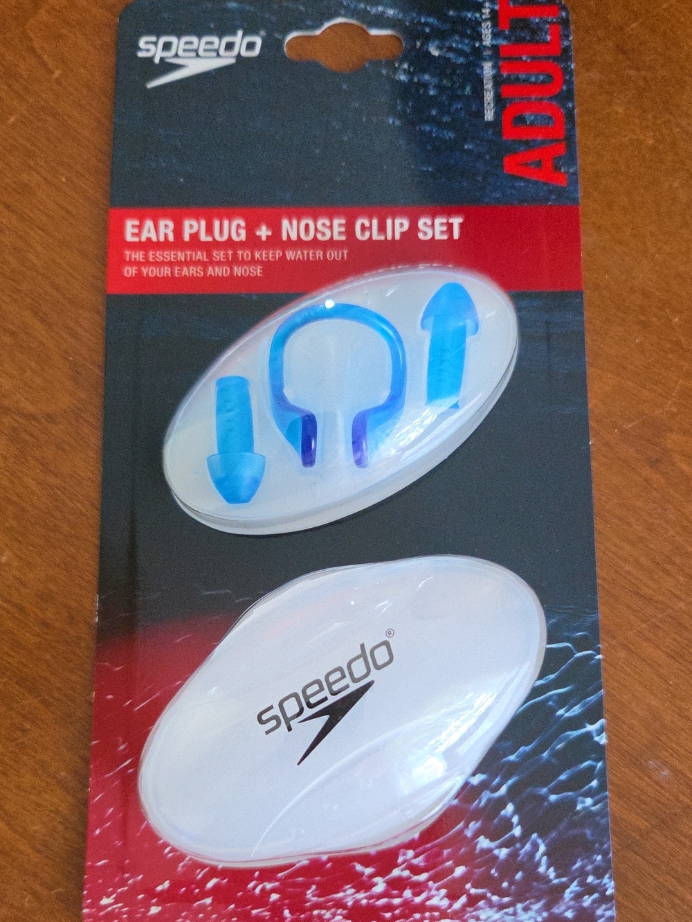 Speedo Blue Adult Ear Plug Nose Clip Combo New